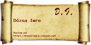 Dózsa Imre névjegykártya