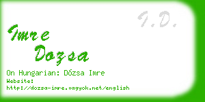 imre dozsa business card
